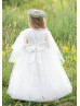 Ivory Beaded Tulle Luxury Flower Girl Dress